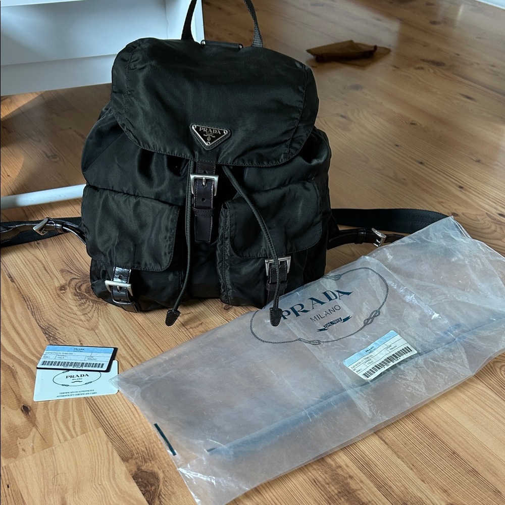 Prada Dark Green Nylon Backpack